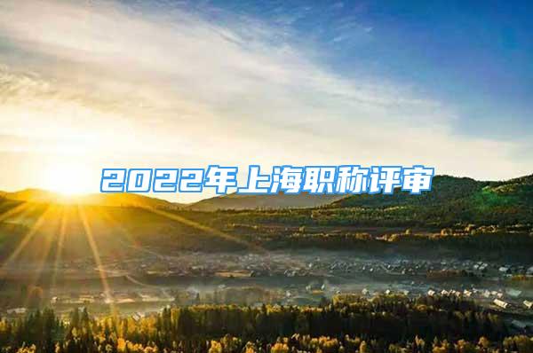 2022年上海职称评审