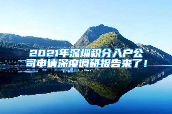 2021年深圳积分入户公司申请深度调研报告来了！