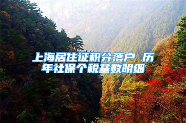 上海居住证积分落户 历年社保个税基数明细
