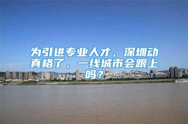 为引进专业人才，深圳动真格了，一线城市会跟上吗？