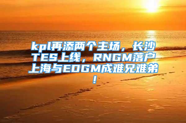 kpl再添两个主场，长沙TES上线，RNGM落户上海与EDGM成难兄难弟！