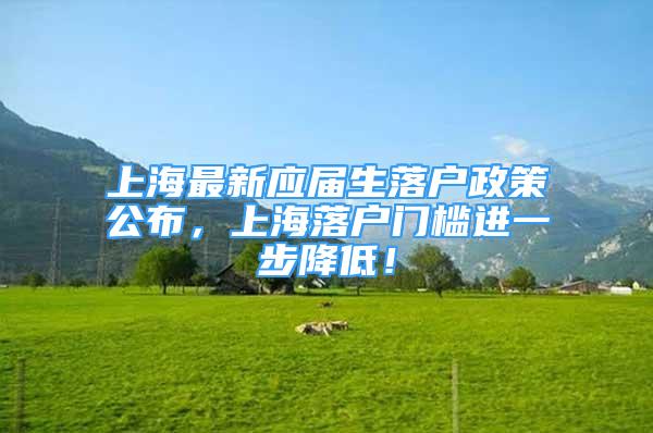 上海最新应届生落户政策公布，上海落户门槛进一步降低！