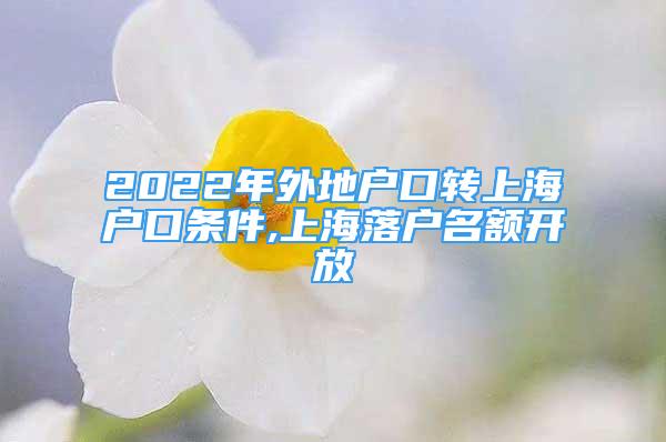 2022年外地户口转上海户口条件,上海落户名额开放
