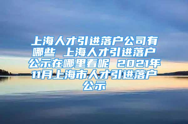 上海人才引进落户公司有哪些 上海人才引进落户公示在哪里看呢 2021年11月上海市人才引进落户公示