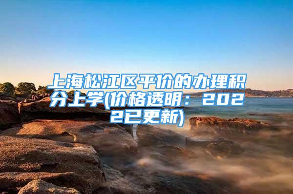上海松江区平价的办理积分上学(价格透明：2022已更新)