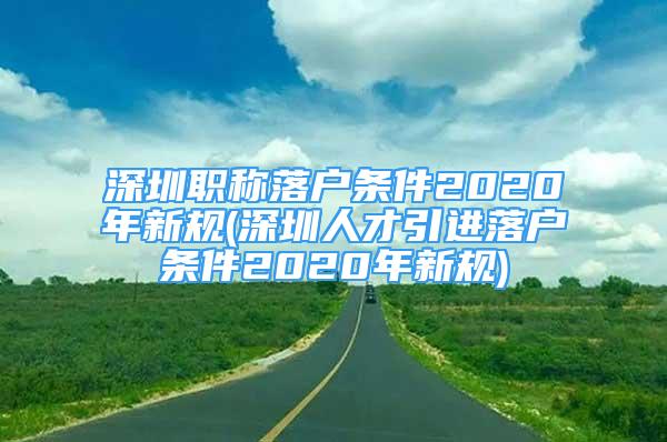深圳职称落户条件2020年新规(深圳人才引进落户条件2020年新规)