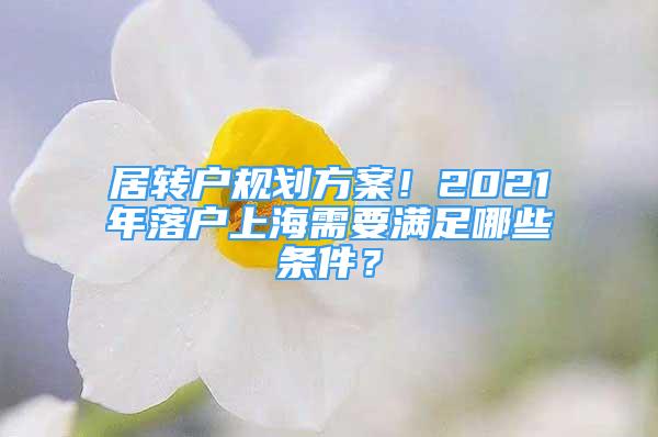 居转户规划方案！2021年落户上海需要满足哪些条件？