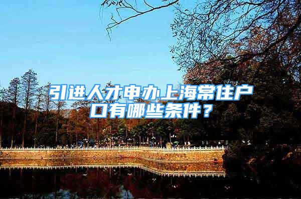 引进人才申办上海常住户口有哪些条件？