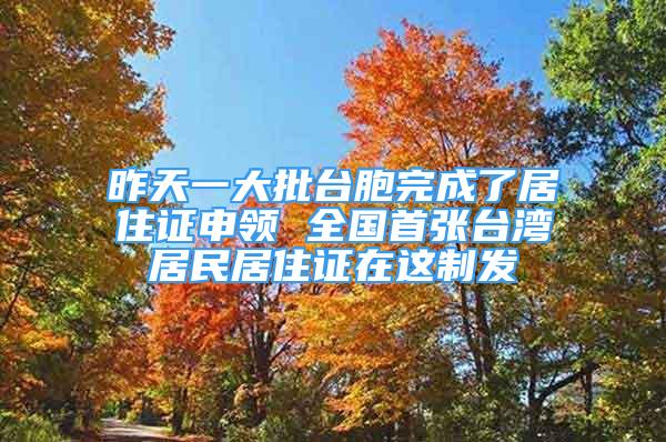 昨天一大批台胞完成了居住证申领 全国首张台湾居民居住证在这制发
