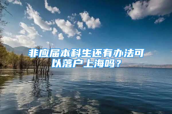 非应届本科生还有办法可以落户上海吗？
