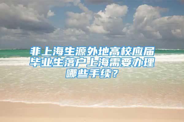 非上海生源外地高校应届毕业生落户上海需要办理哪些手续？