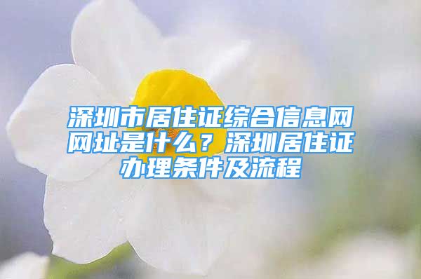 深圳市居住证综合信息网网址是什么？深圳居住证办理条件及流程