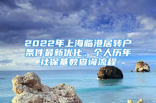 2022年上海临港居转户条件最新优化，个人历年社保基数查询流程