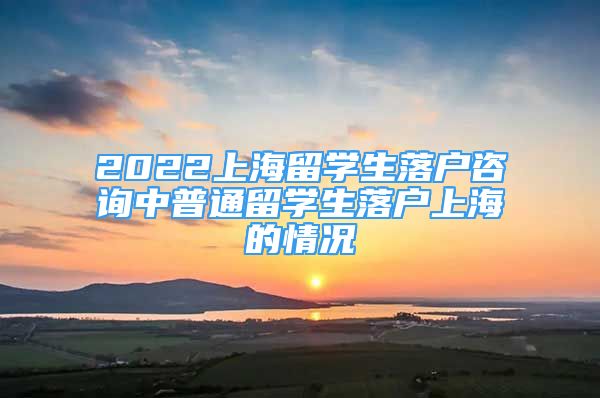 2022上海留学生落户咨询中普通留学生落户上海的情况