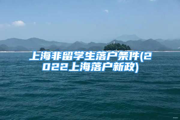 上海非留学生落户条件(2022上海落户新政)