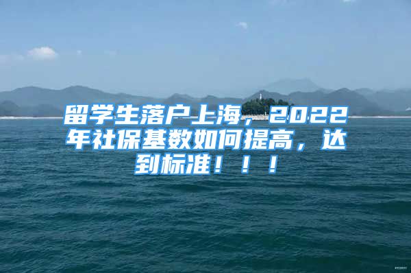 留学生落户上海，2022年社保基数如何提高，达到标准！！！