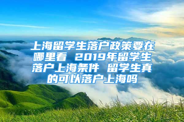 上海留学生落户政策要在哪里看 2019年留学生落户上海条件 留学生真的可以落户上海吗
