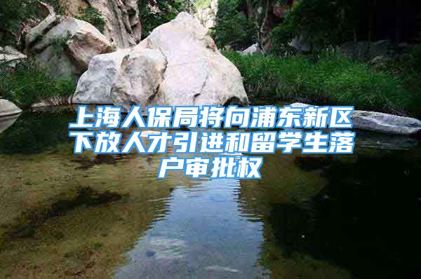 上海人保局将向浦东新区下放人才引进和留学生落户审批权