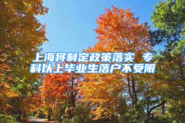 上海将制定政策落实 专科以上毕业生落户不受限