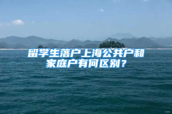 留学生落户上海公共户和家庭户有何区别？