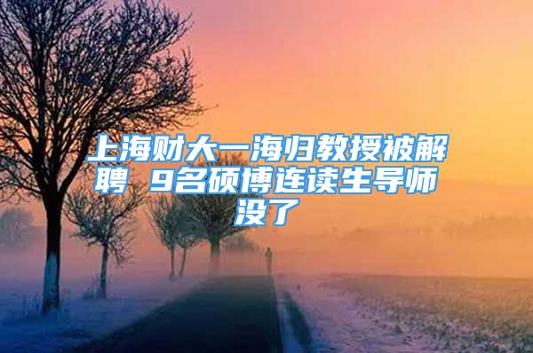 上海财大一海归教授被解聘 9名硕博连读生导师没了