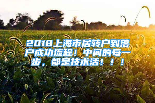 2018上海市居转户到落户成功流程！中间的每一步，都是技术活！！！